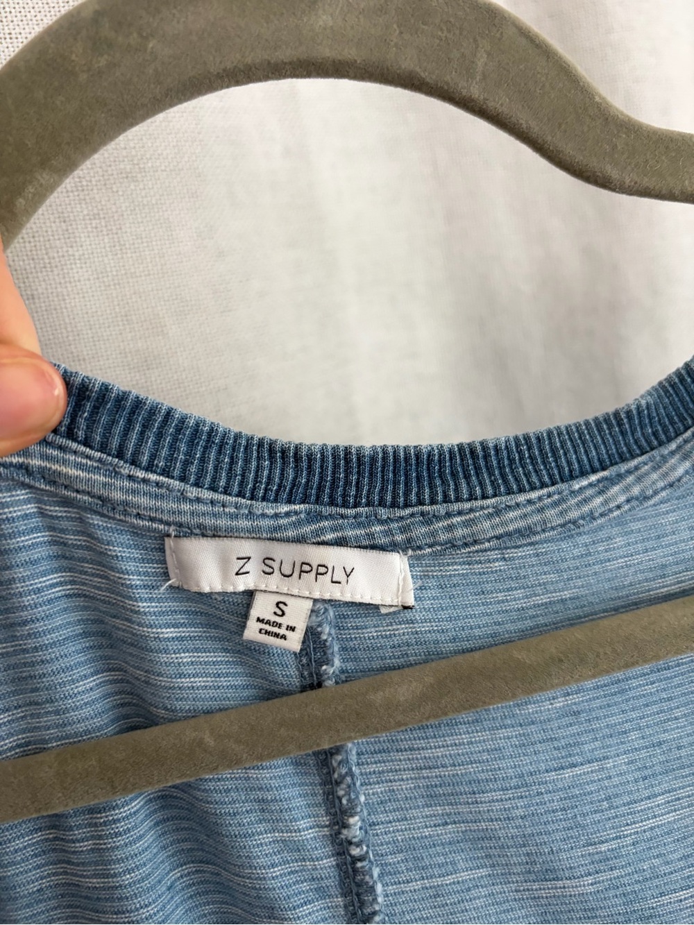 Z Supply Blue and White Striped Knit Crew